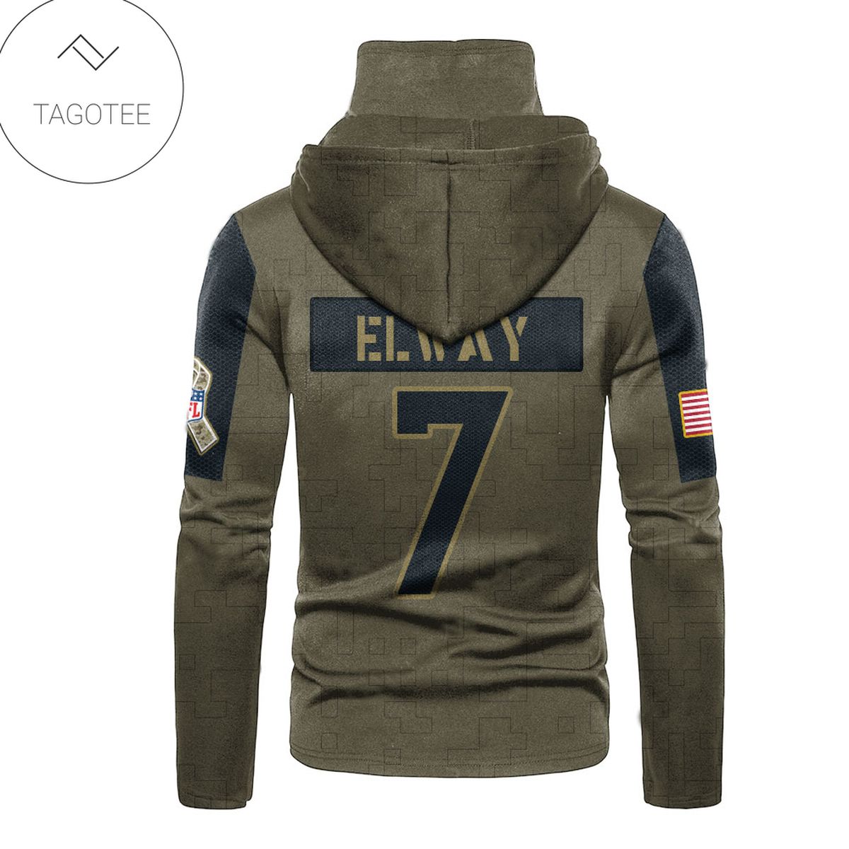 Denver Broncos Number 7 John Elway Mask Hoodie Denver Broncos Number 7 John Elway Mask Hoodie