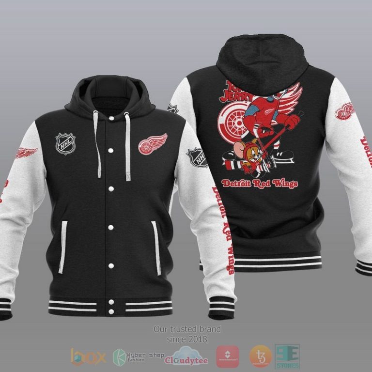 Detroit-Red-Wings-Nhl-Tom-And-Jerry-Baseball-Hoodie-Jacket-1
