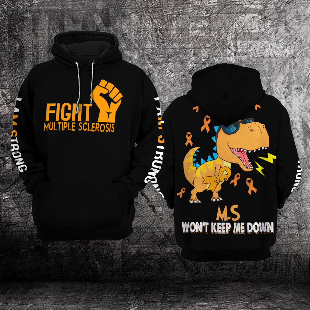 Dinosaurs Fight Multiple Sclerosis Awareness 3D Hoodie – Limited Edition Dinosaurs Fight Multiple Sclerosis Awareness 3D Hoodie – Limited Edition