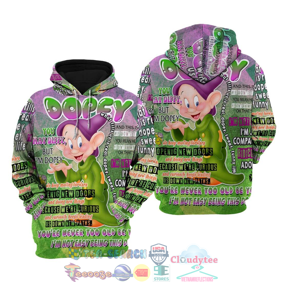 Dopey Dwarf Punk Words Pattern Disney Quotes Hoodie 3D Dopey Dwarf Punk Words Pattern Disney Quotes Hoodie 3D