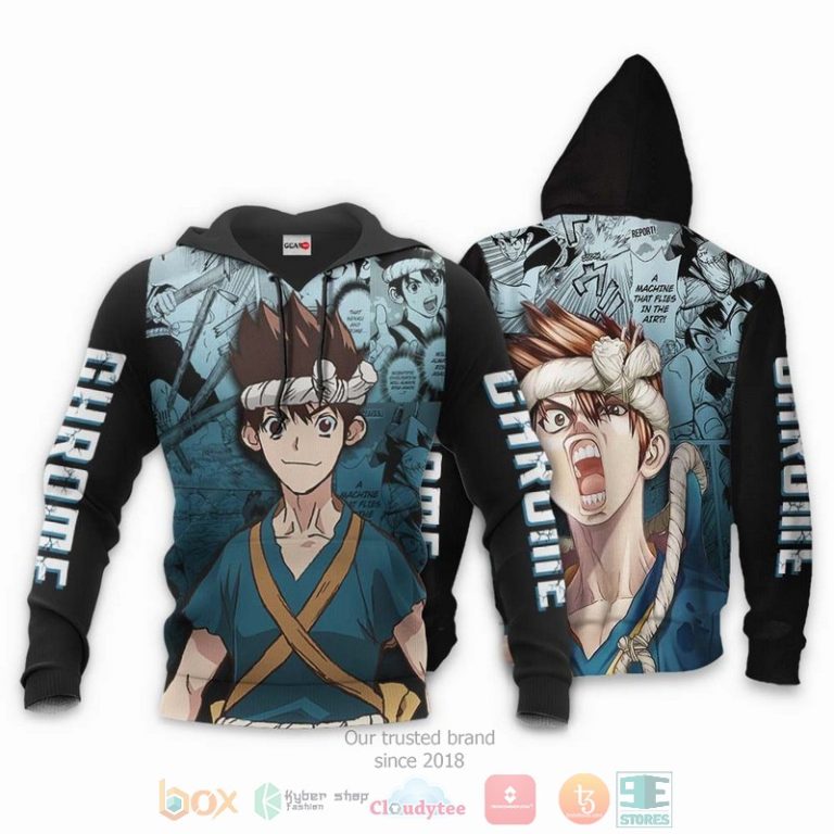 Dr-Stone-Chrome-Anime-3D-Hoodie-Bomber-Jacket-3
