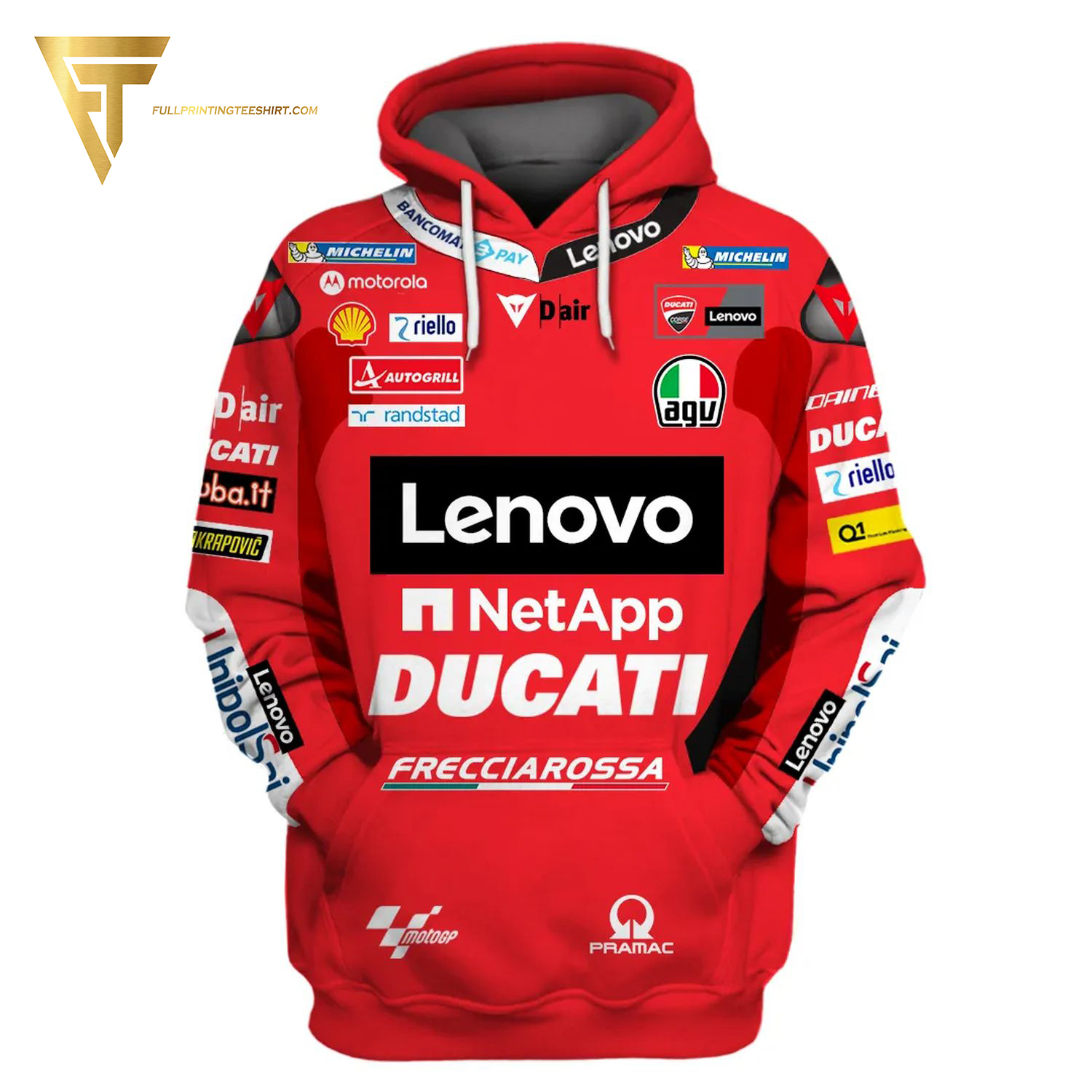 Ducati Racing Team All Over Print Hoodie Ducati Racing Team All Over Print Hoodie