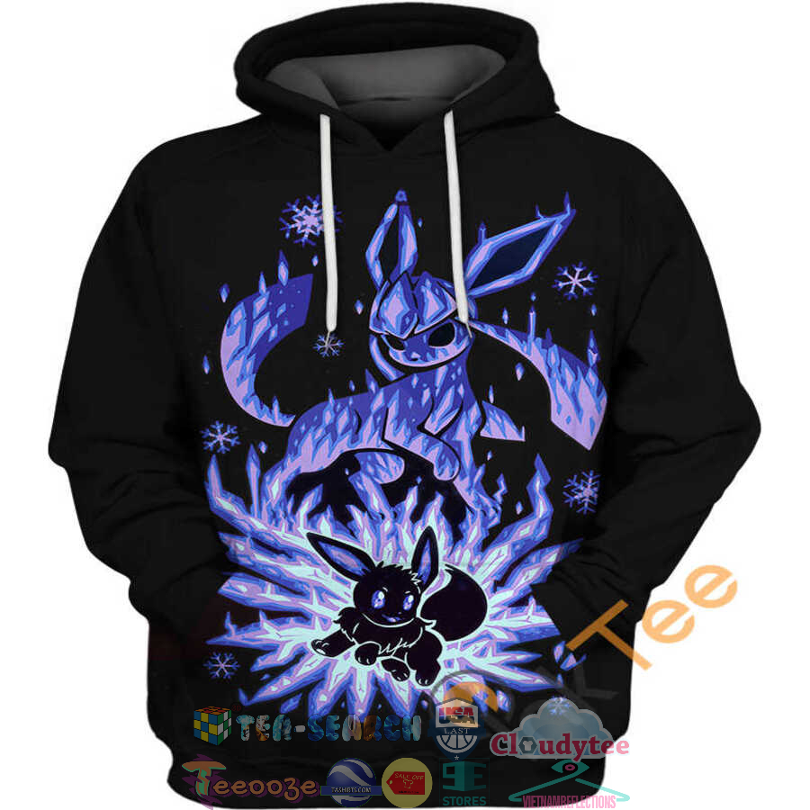 Eevee And Glaceon Pokemon Hoodie 3D Eevee And Glaceon Pokemon Hoodie 3D
