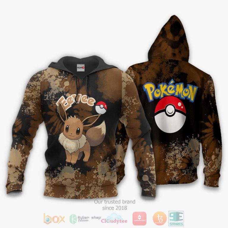 Eevee-Pokemon-Anime-Tie-Dye-Style-3D-Hoodie-Bomber-Jacket-3