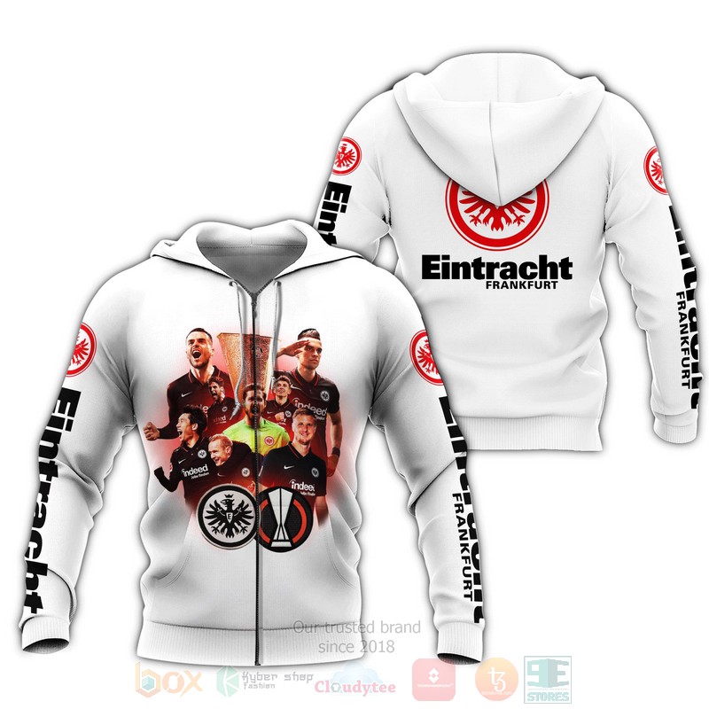 Eintracht Frankfurt Champions White 3D Hoodie Eintracht Frankfurt Champions White 3D Hoodie