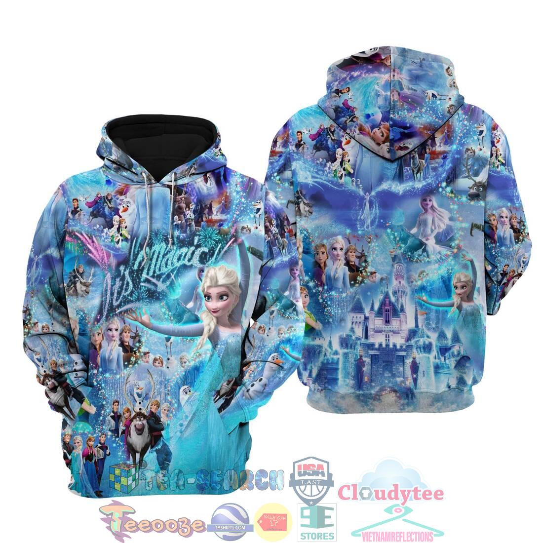 Elsa Frozen Castle Disney Hoodie 3D Elsa Frozen Castle Disney Hoodie 3D