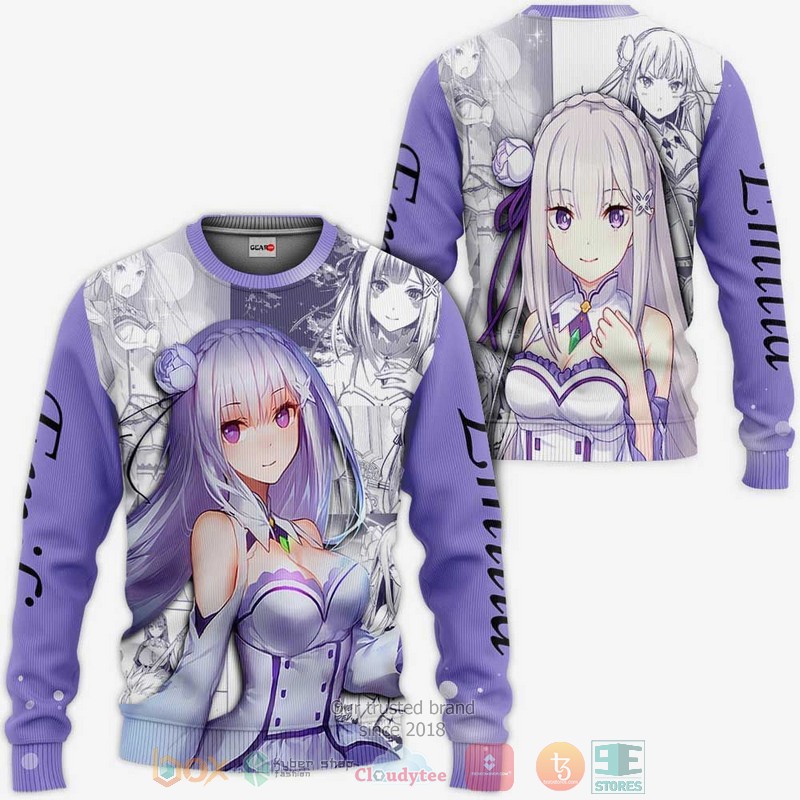 Emilia Re:Zero Kara Hajimeru Isekai Seikatsu Anime 3D Hoodie Emilia Re:Zero Kara Hajimeru Isekai Seikatsu Anime 3D Hoodie