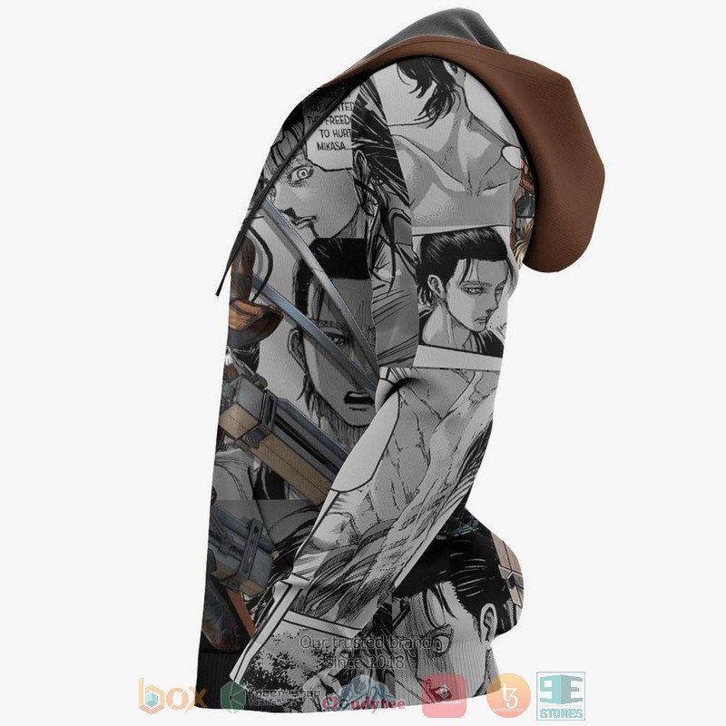 Eren Jaeger Attack On Titan Anime Manga Style 3D Hoodie Eren Jaeger Attack On Titan Anime Manga Style 3D Hoodie
