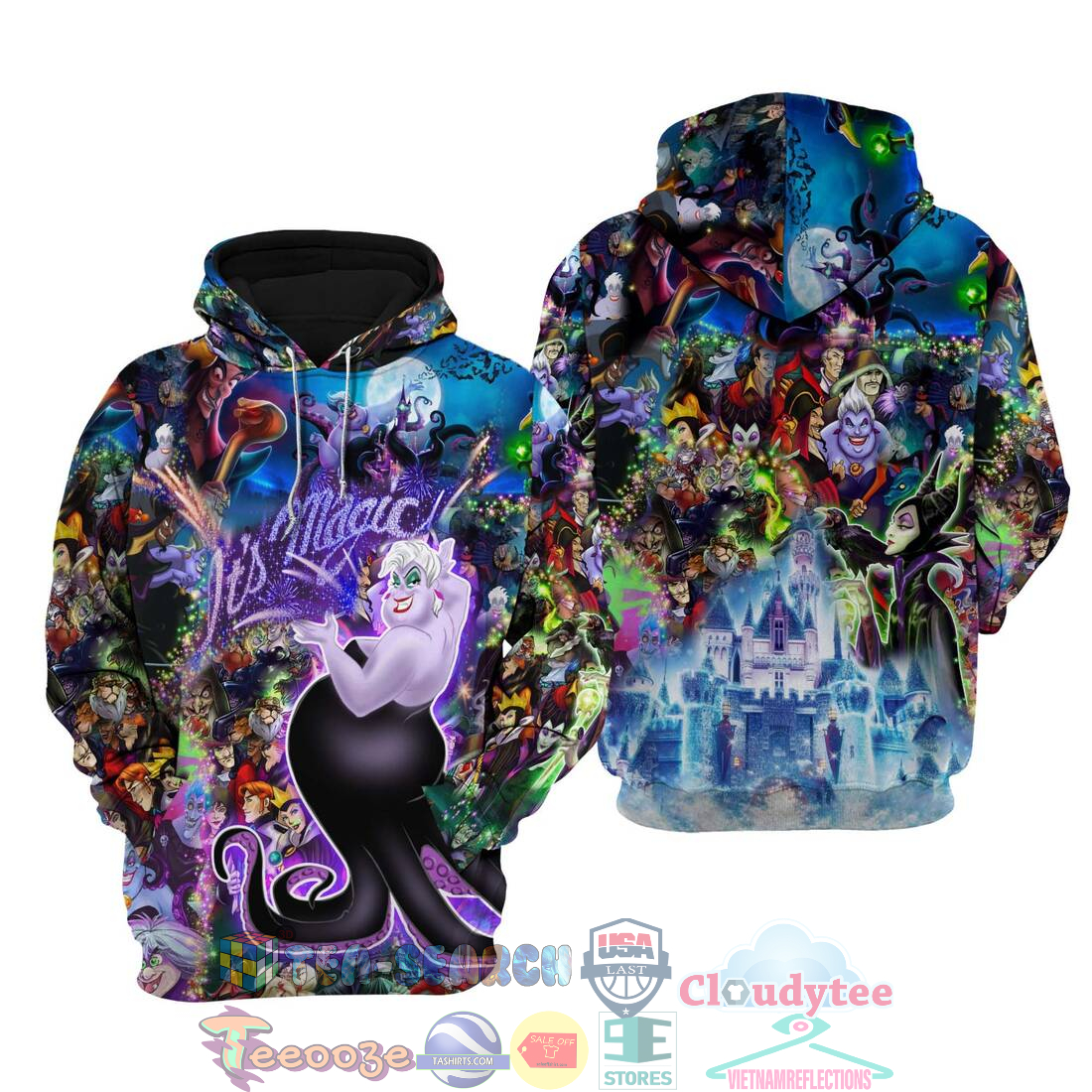 Evil Ursula Magical Glitter Castle Disney It’S Magic Hoodie 3D Evil Ursula Magical Glitter Castle Disney It’S Magic Hoodie 3D