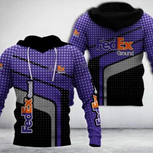 Fedex Ground Polka Dot Pattern Purple Black 3D Hoodie