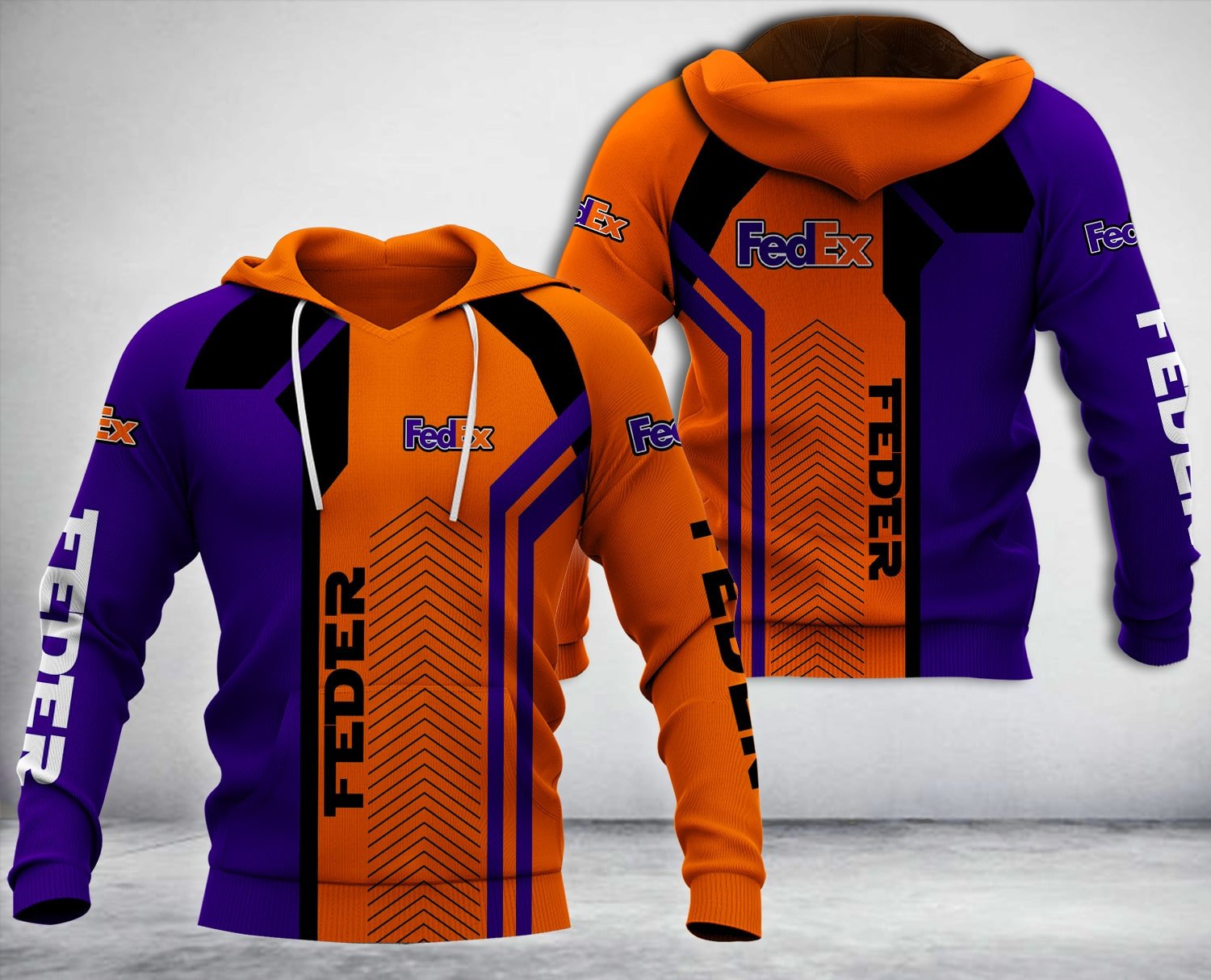 Fedex Purple Orange 3D Hoodie Fedex Purple Orange 3D Hoodie
