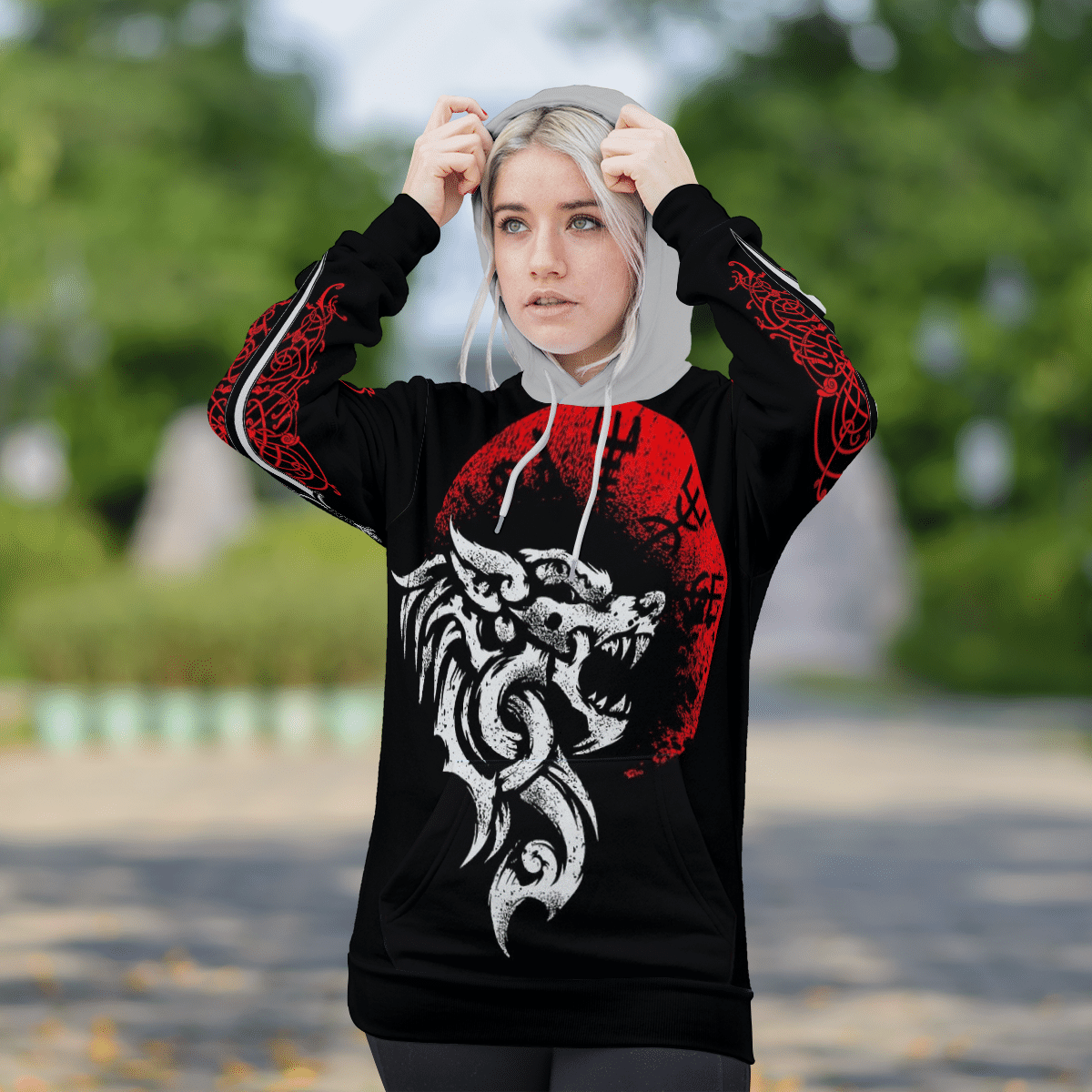 Fenrir Vegvisir Red Black 3D Shirt Fenrir Vegvisir Red Black 3D Shirt