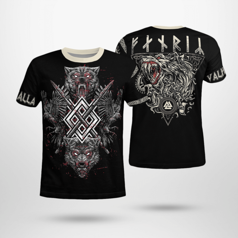 Fenrir-Wolf-And-Ravens-Viking-Valhalla-3D-Shirt-Hoodie-2