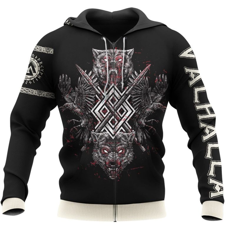 Fenrir-Wolf-And-Ravens-Viking-Valhalla-3D-Shirt-Hoodie-3