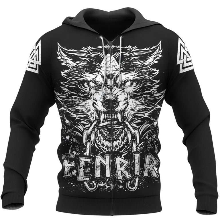 Fenrir-Wolf-Valknut-Viking-3D-Shirt-Hoodie-2