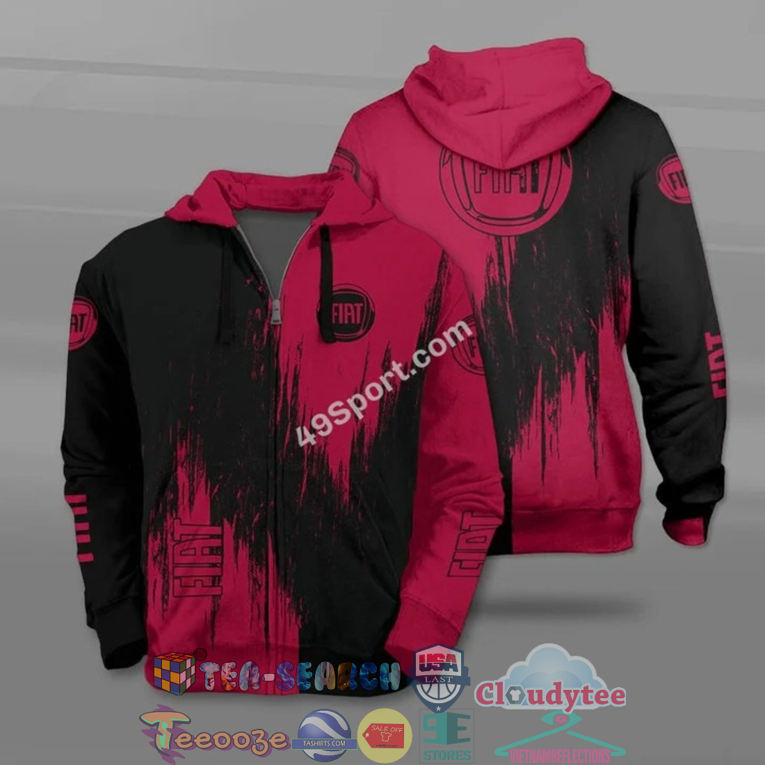 Fiat All Over Printed T-Shirt Hoodie Fiat All Over Printed T-Shirt Hoodie