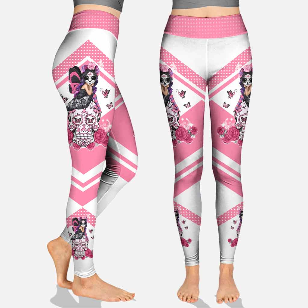 Fight Like A Girl Sugar Skull Fairy Breast Cancer Awareness Personalized All Over Printed Hoodie And Leggings Fight Like A Girl Sugar Skull Fairy Breast Cancer Awareness Personalized All Over Printed Hoodie And Leggings