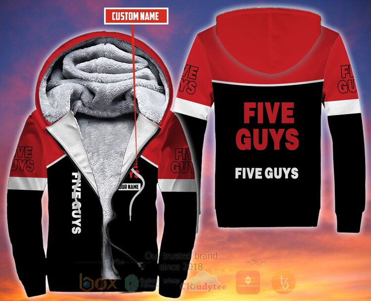 Five Guys Personalized Fleece 3D Hoodie Five Guys Personalized Fleece 3D Hoodie