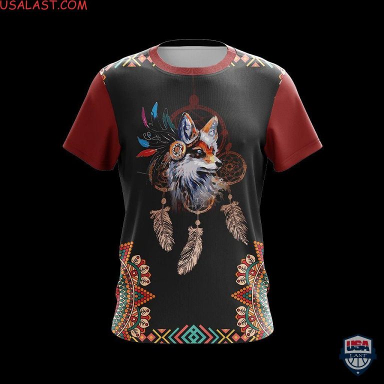 Fox-Native-American-Unisex-3D-Hoodie-T-Shirt-3