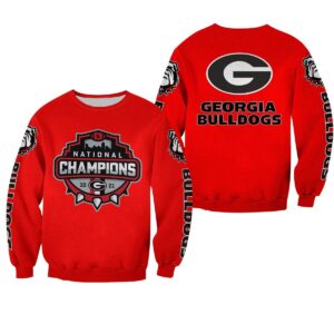 Georgia Bulldogs National Champions 2021 Red 3D Shirt