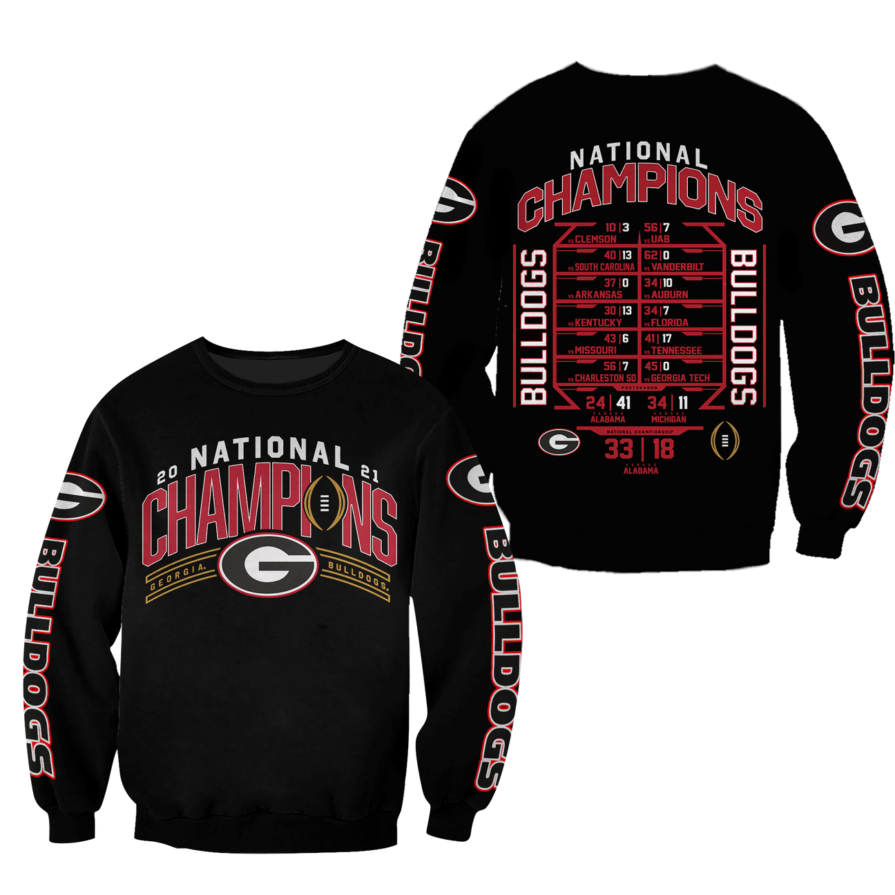 Georgia Bulldogs National Champions 2021 The Score 3D Shirt Georgia Bulldogs National Champions 2021 The Score 3D Shirt