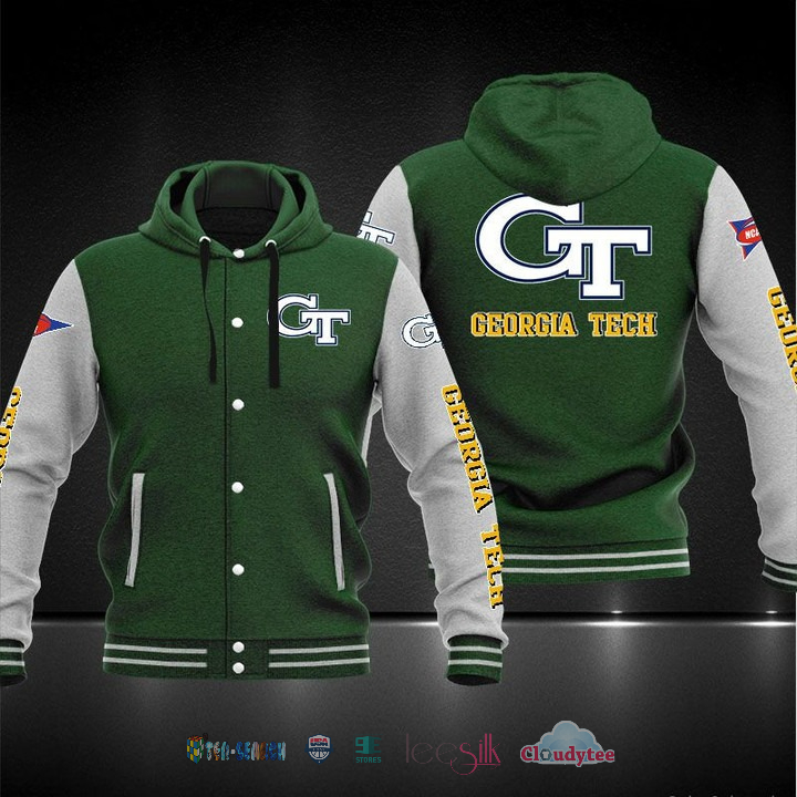 Georgia Tech Yellow Jackets Baseball Hoodie Jacket Georgia Tech Yellow Jackets Baseball Hoodie Jacket
