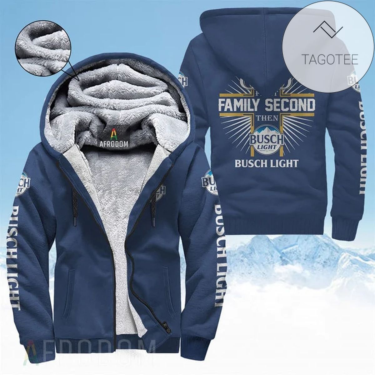 God First Family Second Then Busch Light 3D Fleece Hoodie God First Family Second Then Busch Light 3D Fleece Hoodie