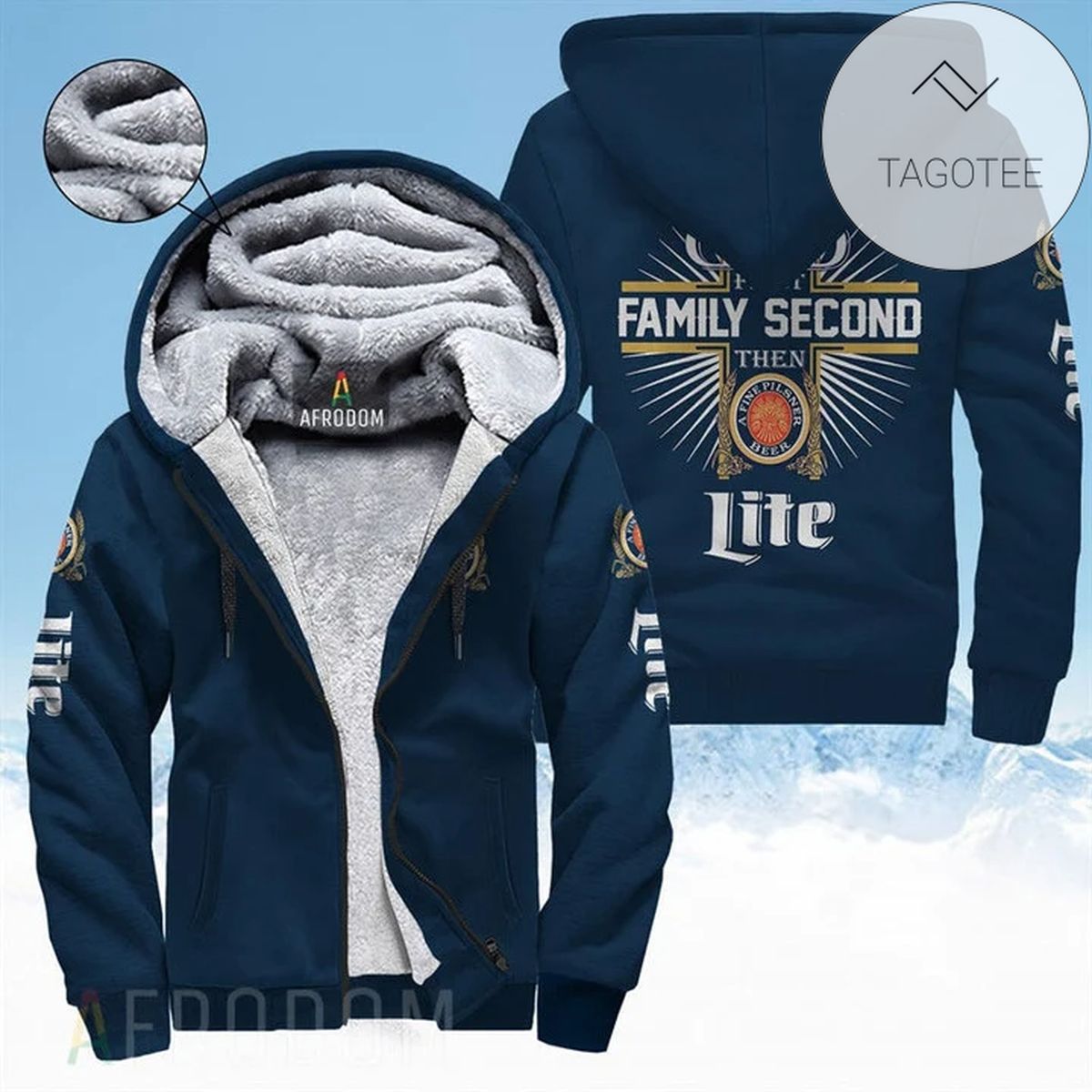 God First Family Second Then Miller Lite 3D Fleece Hoodie God First Family Second Then Miller Lite 3D Fleece Hoodie