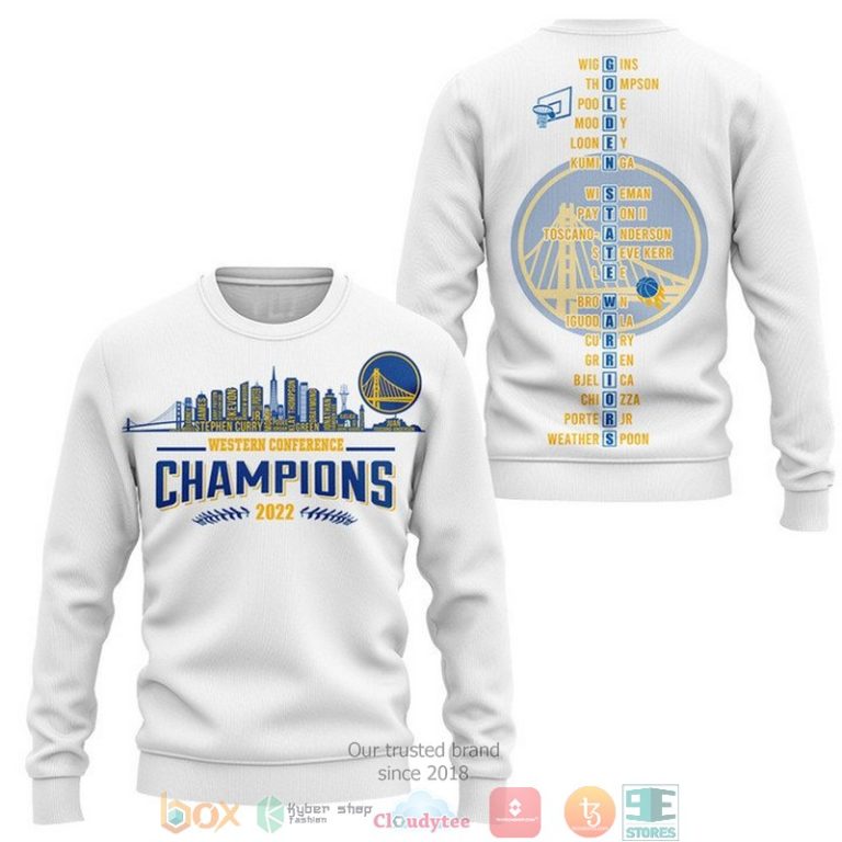 Golden-State-Warriors-Players-Name-Western-Conference-Champions-2022-White-3D-Shirt-Hoodie-2