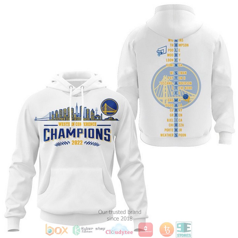 Golden State Warriors Players Name Western Conference Champions 2022 White 3D Shirt Golden State Warriors Players Name Western Conference Champions 2022 White 3D Shirt