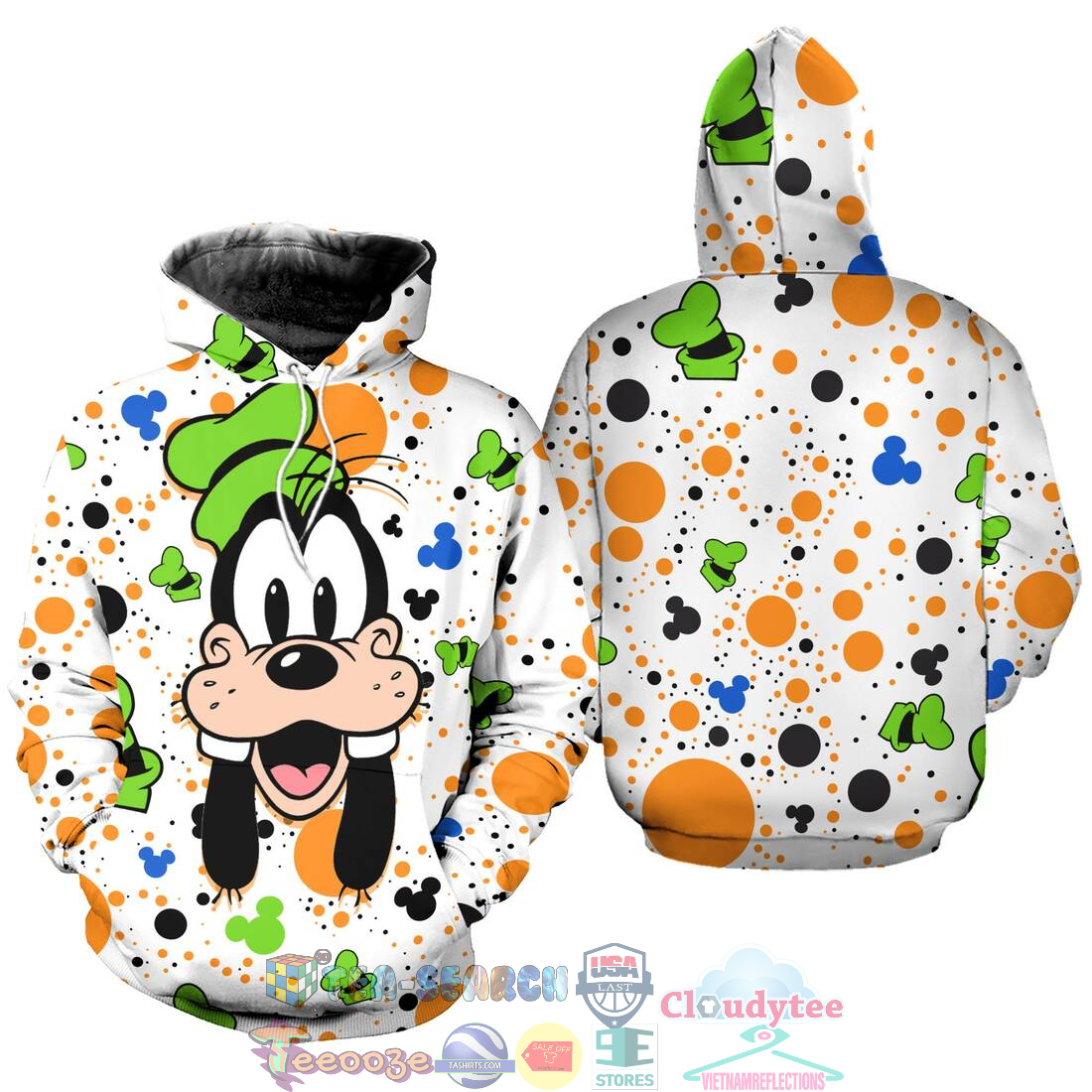 Goofy Dog Polkadot Pattern Disney Hoodie 3D Goofy Dog Polkadot Pattern Disney Hoodie 3D