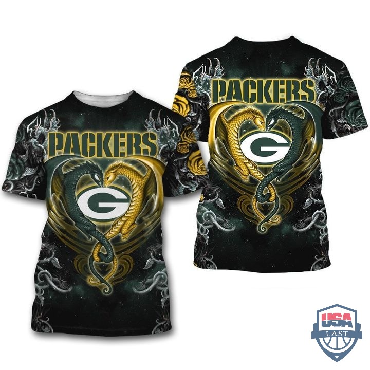 Green Bay Packers Dragon Nfl 3D Hoodie T-Shirt Green Bay Packers Dragon Nfl 3D Hoodie T-Shirt
