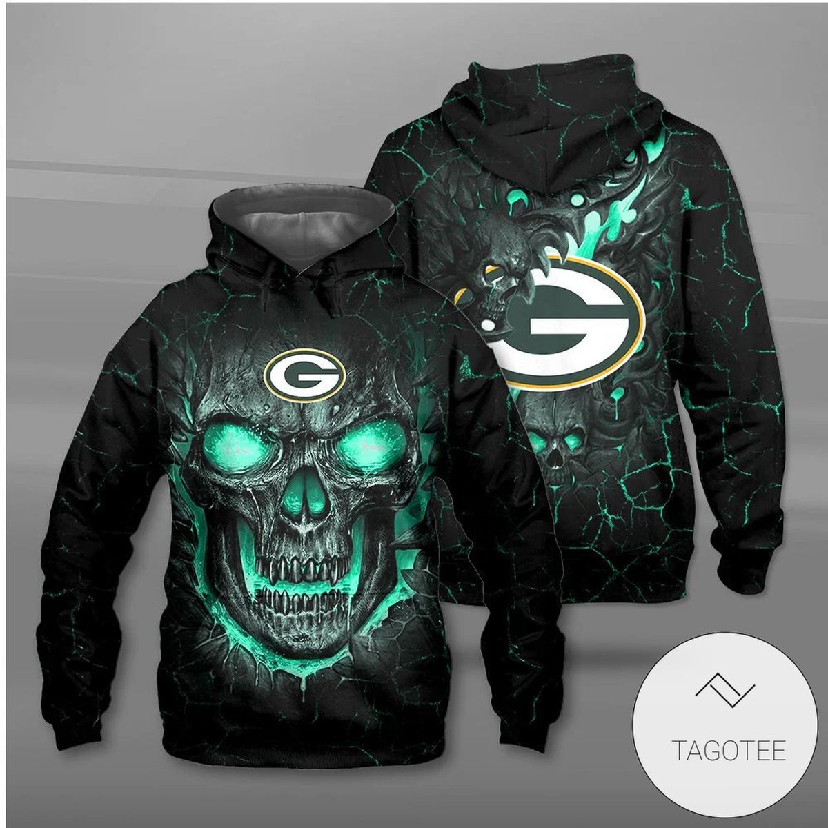 Green Bay Packers Lava Skull Hoodie Green Bay Packers Lava Skull Hoodie