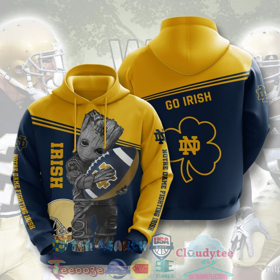 Groot Hug Notre Dame Fighting Irish Ncaa Go Irish Hoodie 3D Groot Hug Notre Dame Fighting Irish Ncaa Go Irish Hoodie 3D