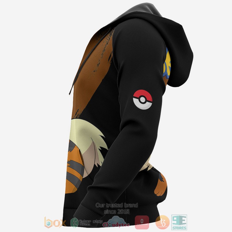 Growlithe Pokemon Anime Dark Style 3D Hoodie Growlithe Pokemon Anime Dark Style 3D Hoodie