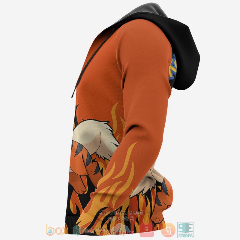 Growlithe Pokemon Anime Flames Style 3D Hoodie Growlithe Pokemon Anime Flames Style 3D Hoodie