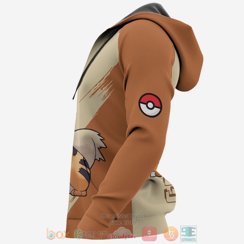 Growlithe Pokemon Anime Light Style 3D Hoodie Growlithe Pokemon Anime Light Style 3D Hoodie