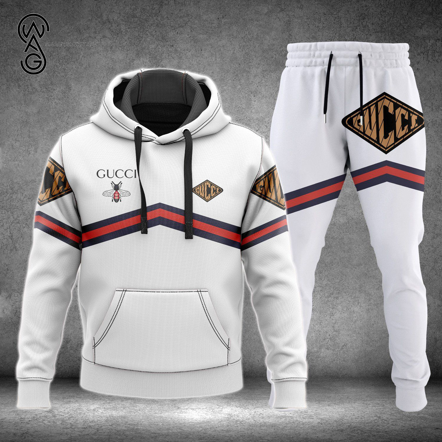 Gucci And Bee Symbol Full Print Hoodie And Pants Gucci And Bee Symbol Full Print Hoodie And Pants