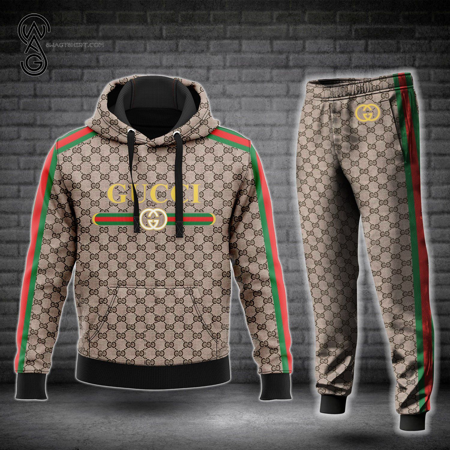 Gucci Logo Full Print Hoodie And Pants Gucci Logo Full Print Hoodie And Pants