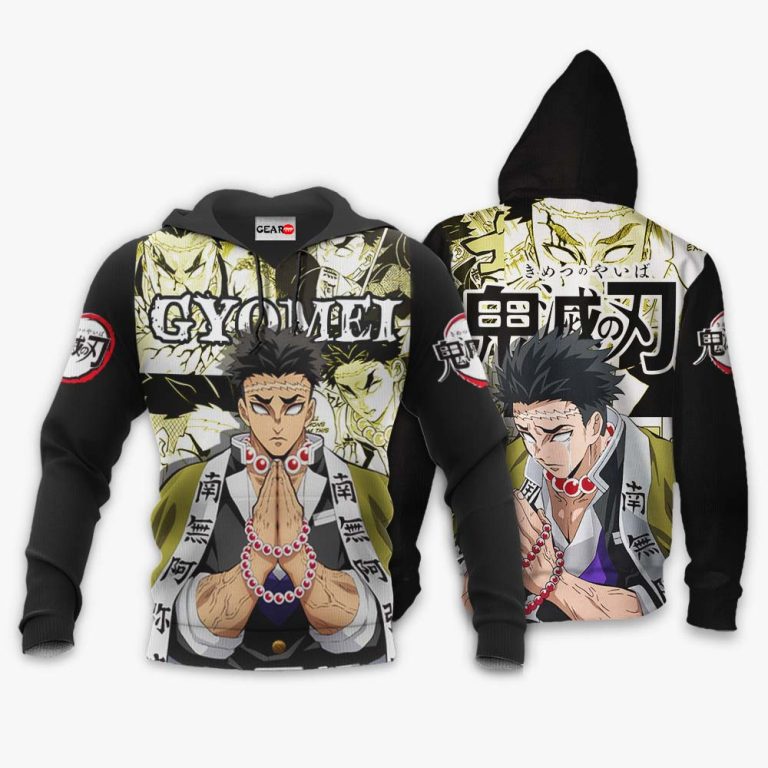 Gyomei-Himejima-Custom-Kimetsu-Anime-Yellow-Black-3D-Hoodie-Bomber-Jacket-3