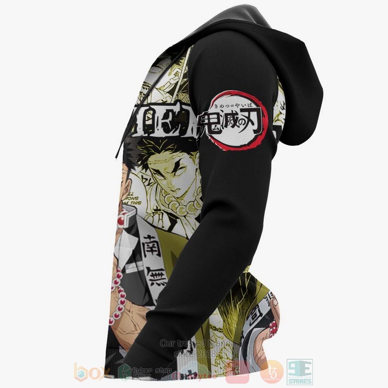 Gyomei Himejima Custom Kimetsu Anime Yellow-Black 3D Hoodie Gyomei Himejima Custom Kimetsu Anime Yellow-Black 3D Hoodie