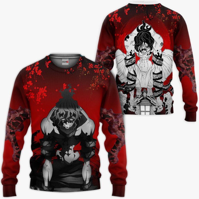Gyutaro-Custom-Kimetsu-Anime-Red-3D-Hoodie-Bomber-Jacket-2