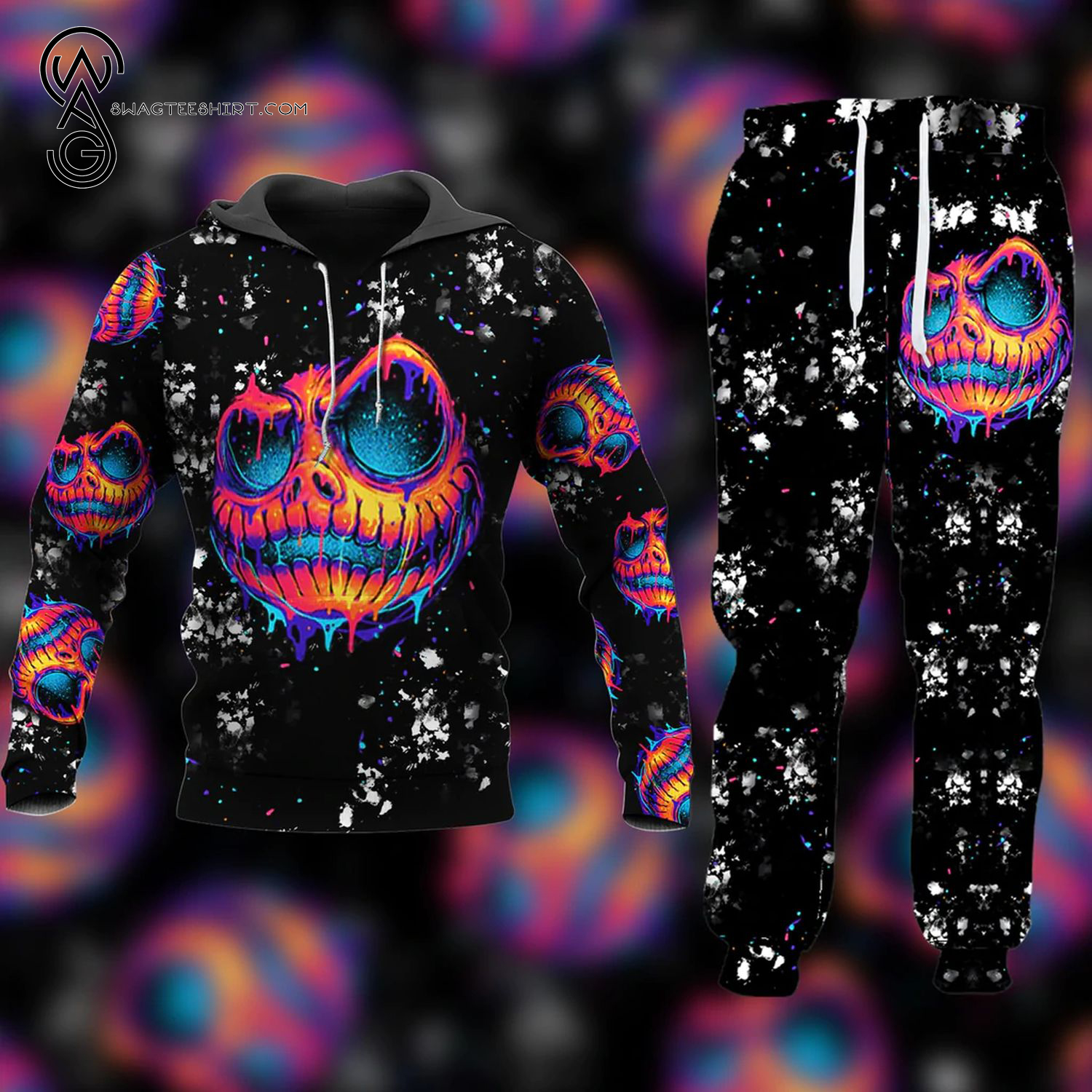 Halloween Movie Jack Skellington Full Print Combo Hoodie And Sweatpants Halloween Movie Jack Skellington Full Print Combo Hoodie And Sweatpants