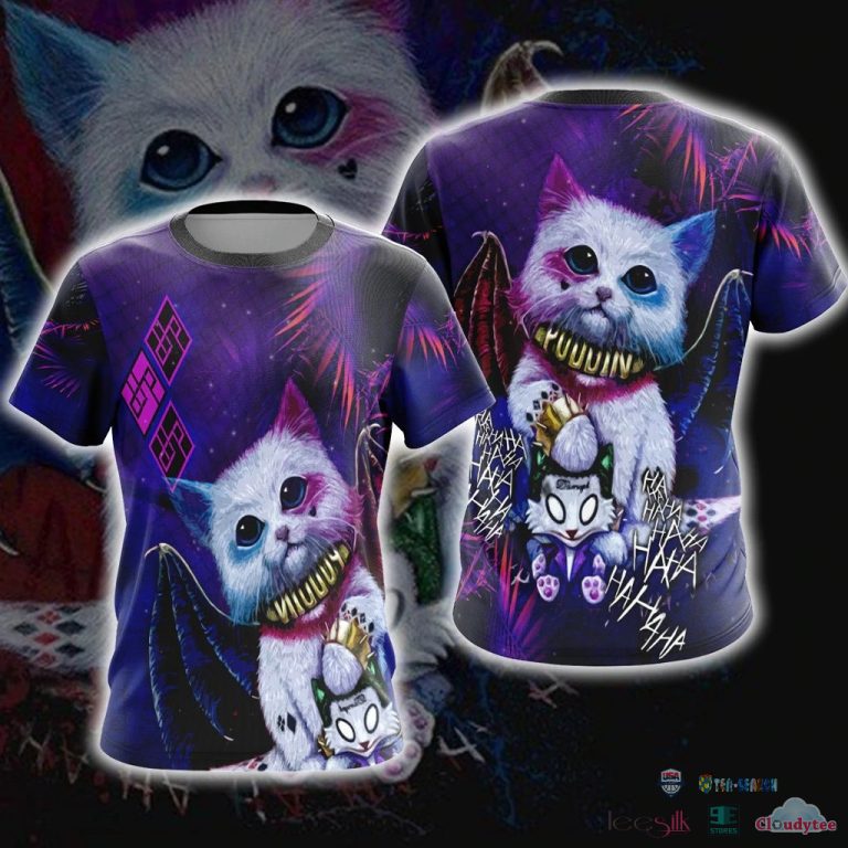 Harley-Quinn-Cute-Cat-Unisex-3D-T-Shirt-Zip-Hoodie-1