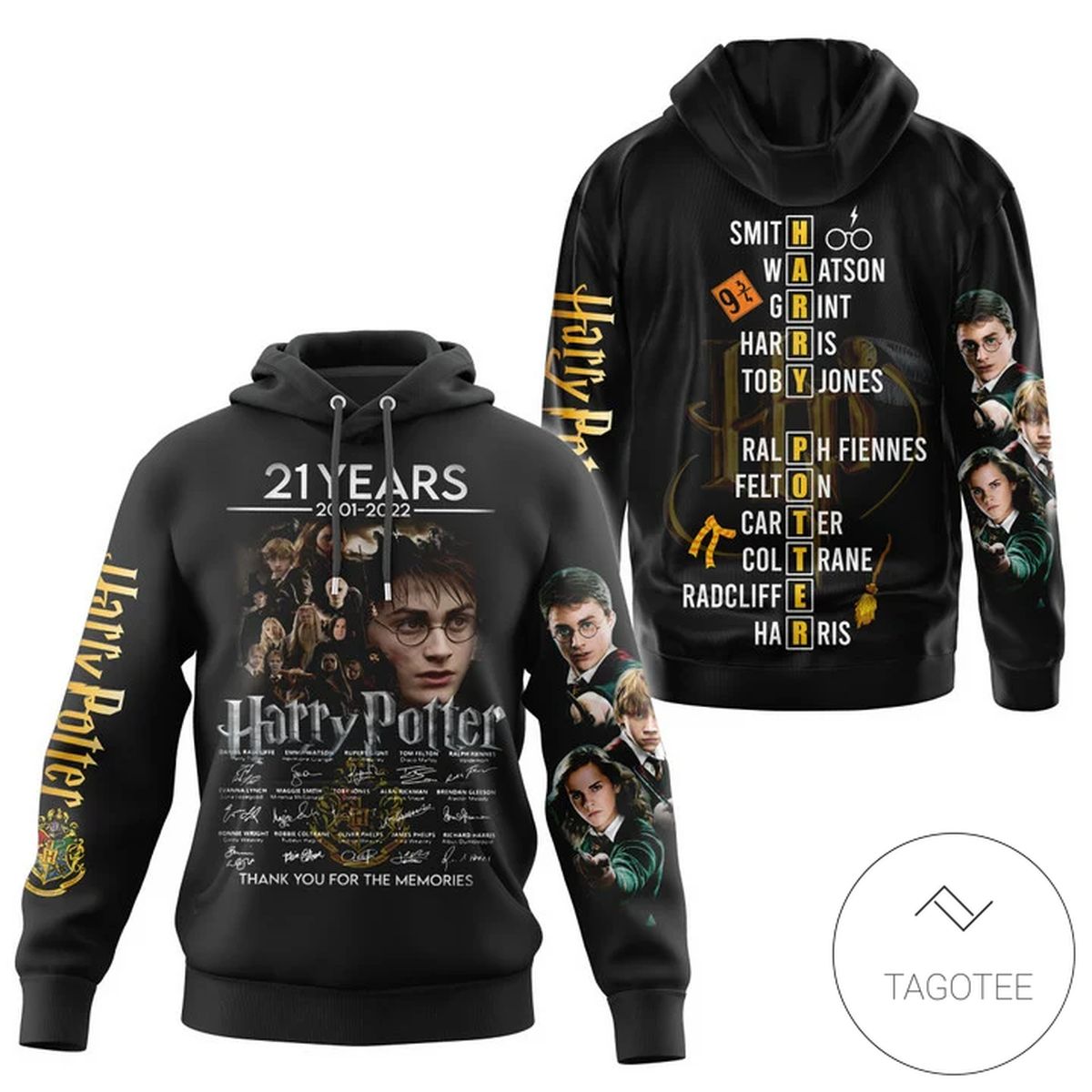 Harry Potter 21 Years Anniversary Signatures Thank You For The Memories Hoodie Harry Potter 21 Years Anniversary Signatures Thank You For The Memories Hoodie