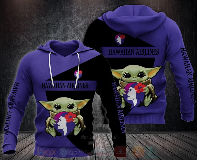 Hawaiian Airlines Baby Yoda 3D Hoodie Hawaiian Airlines Baby Yoda 3D Hoodie