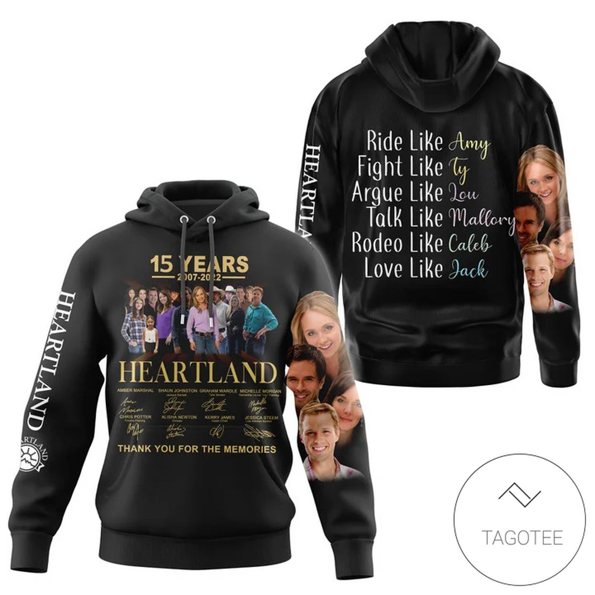 Heartland 15 Years Anniversary Signatures Thank You For The Memories Hoodie Heartland 15 Years Anniversary Signatures Thank You For The Memories Hoodie