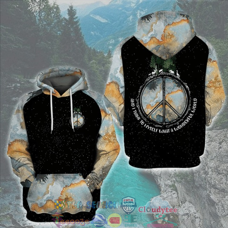 Hippie Camping And I Think To Myself What A Wonderful 3D Hoodie Hippie Camping And I Think To Myself What A Wonderful 3D Hoodie
