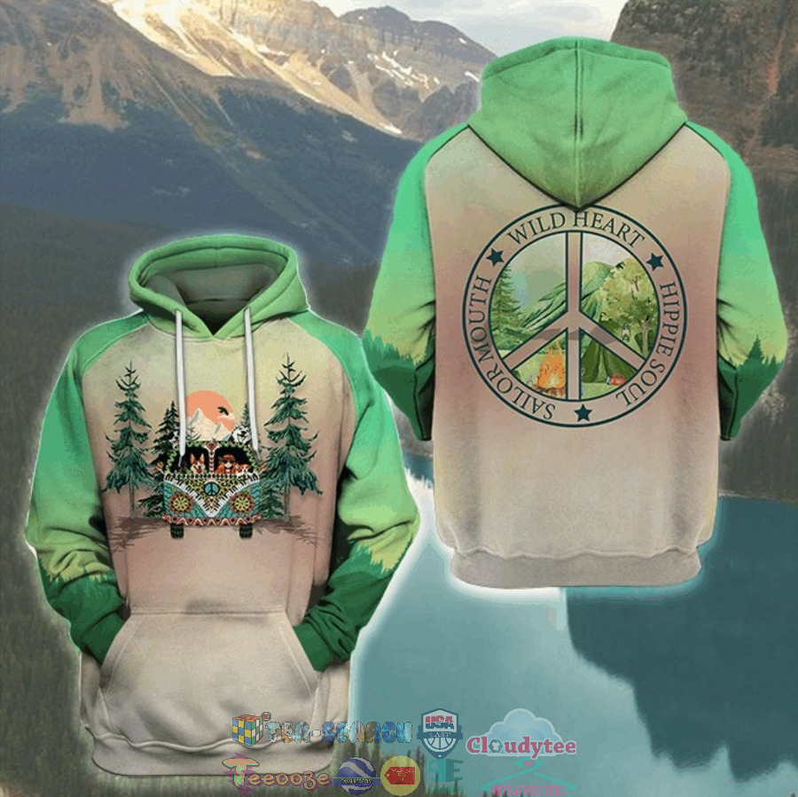 Hippie Camping Wild Heart Hippie Soul Sailor Mouth 3D Hoodie Hippie Camping Wild Heart Hippie Soul Sailor Mouth 3D Hoodie