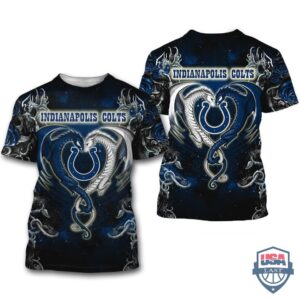 Indianapolis Colts Dragon Nfl 3D Hoodie T-Shirt